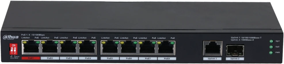 Šakotuvas SWITCH POE PFS3110-8ET1GT1GF-96 8 PRIEVADŲ SFP DAHUA