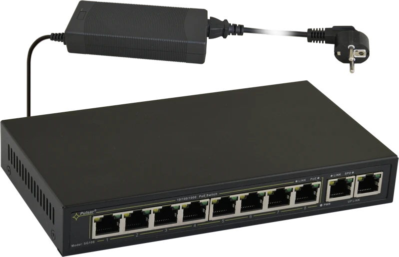 Šakotuvas SWITCH POE SG-108 8 PRIEVADŲ PULSAR