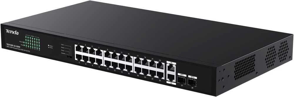Tenda TEG1128P-24-250W tinklo komutatorius Nevaldomas gigabito Ethernet (10/100/1000) Maitinimas per Ethernet (PoE)