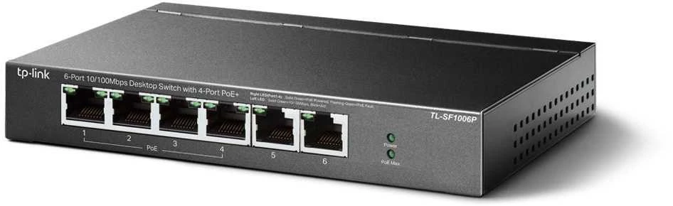 Šakotuvas TP-Link 6-PORT POE+ FE DESKTOP SWITCH - .