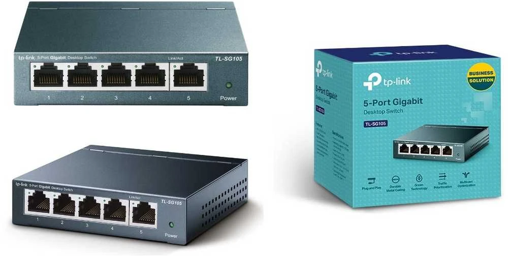 Šakotuvas Komutatorius TP-LINK, 5-port, metalinis korpusas, juodas / TL-SG105