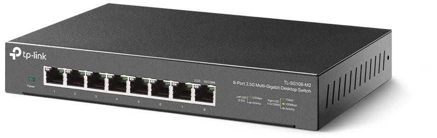 Šakotuvas TP-LINK | 8 prievadų 2.5G darbalaukio jungiklis | TL-SG108-M2 | Nevaldomas | Darbalaukis | Maitinimo tipas Išorinis