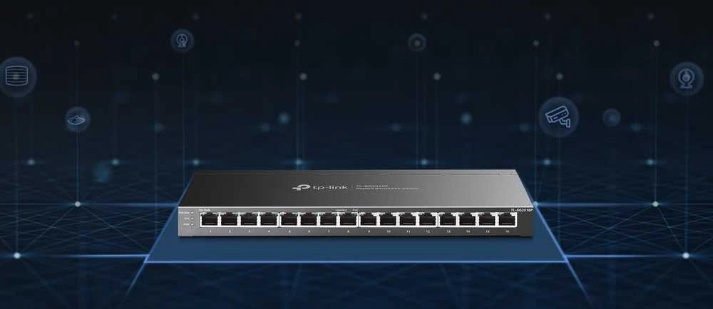 Šakotuvas TP-LINK | „etStream“ 16 prievadų gigabito išmanusis komutatorius su 8 prievadų „PoE+“ | TL-SG2016P | Valdomas žiniatinklyje | Stalinis | Maitinimo šaltinis: išorinis
