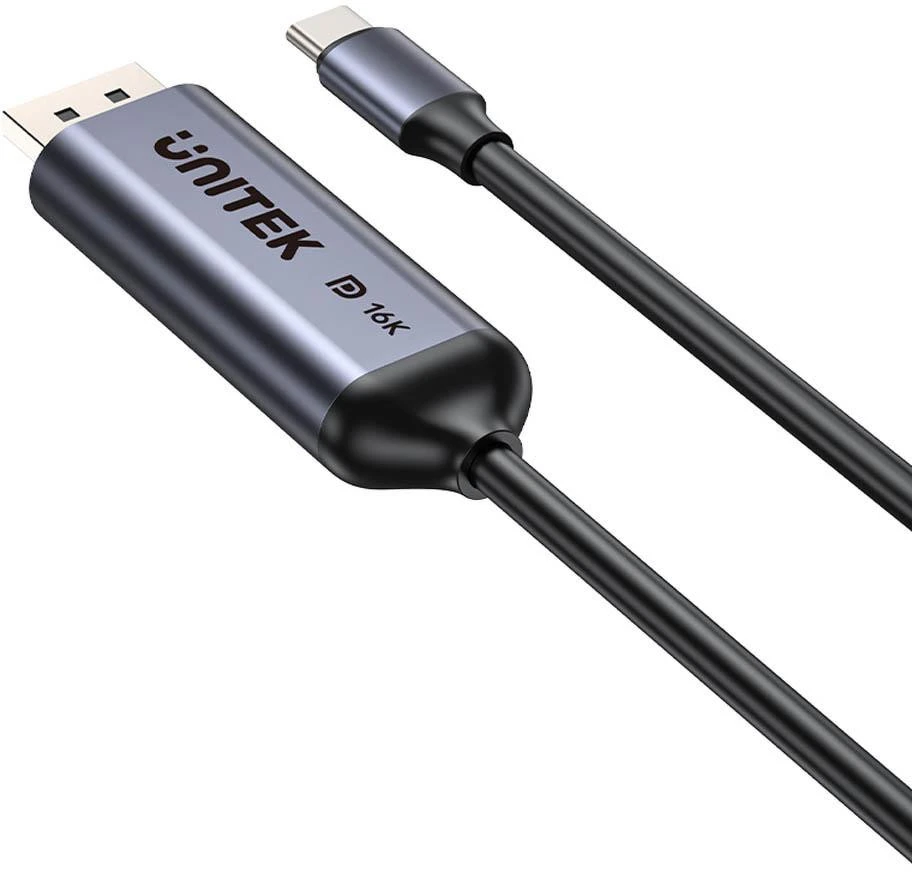 Unitek dvikryptis kabelis USB-C - DisplayPort 16K | 80Gbps | HDR | 1,8 m