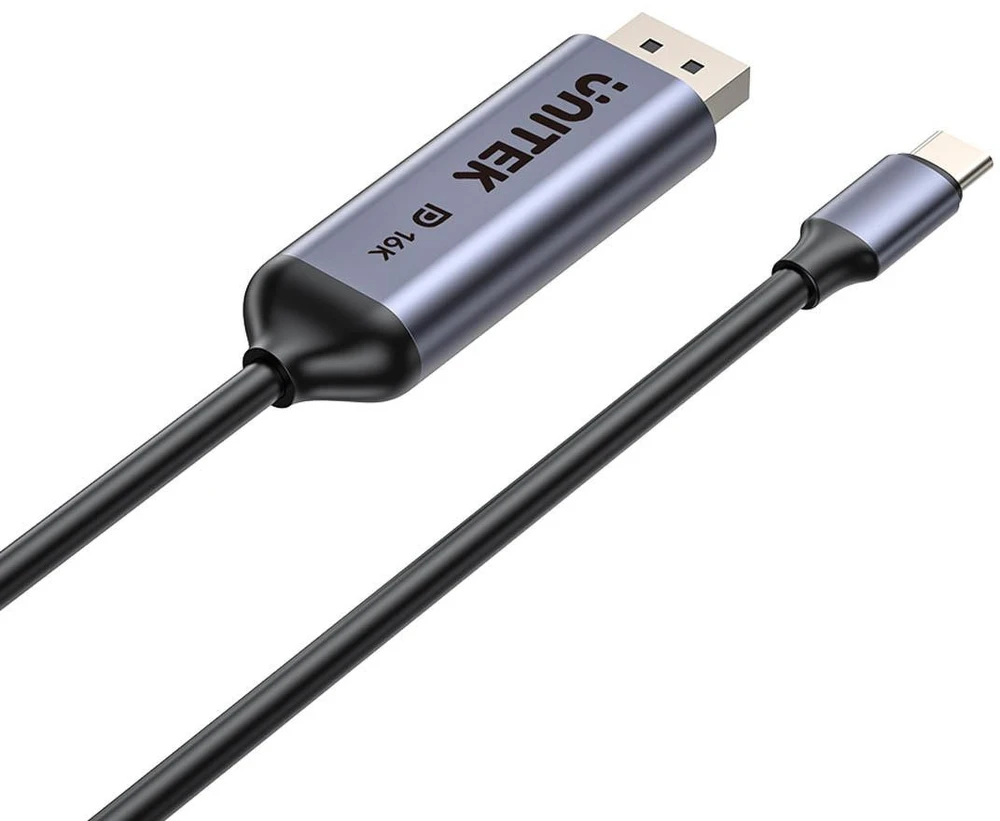 Unitek dvikryptis kabelis USB-C - DisplayPort 16K | 80Gbps | HDR | 1,8 m