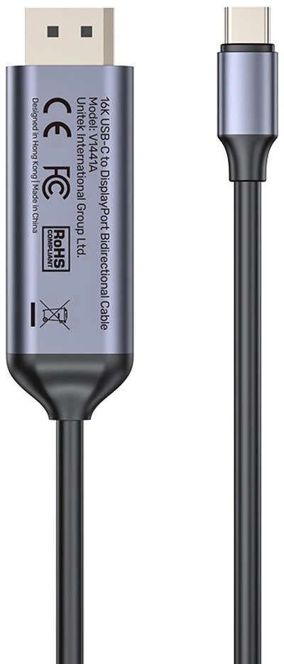Unitek dvikryptis kabelis USB-C - DisplayPort 16K | 80Gbps | HDR | 1,8 m