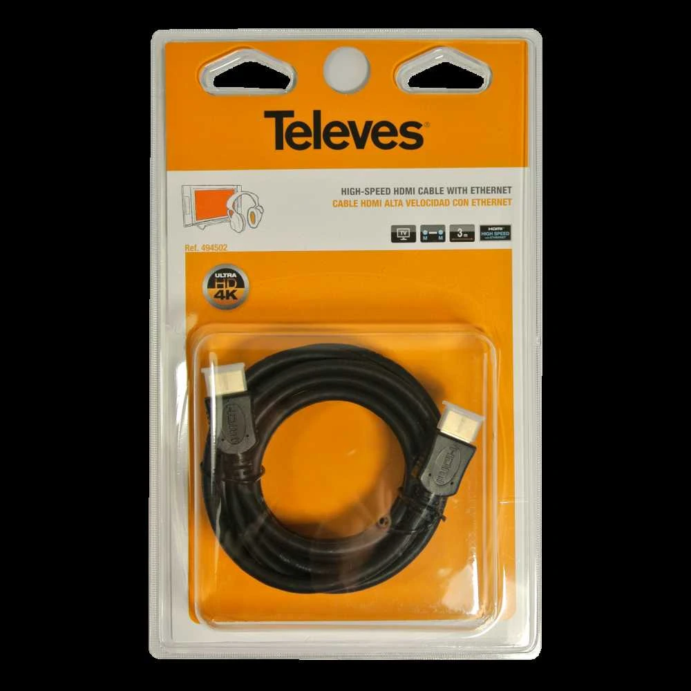 Kabelis HDMI 2.0 Televes ref. 494502 3m 4K