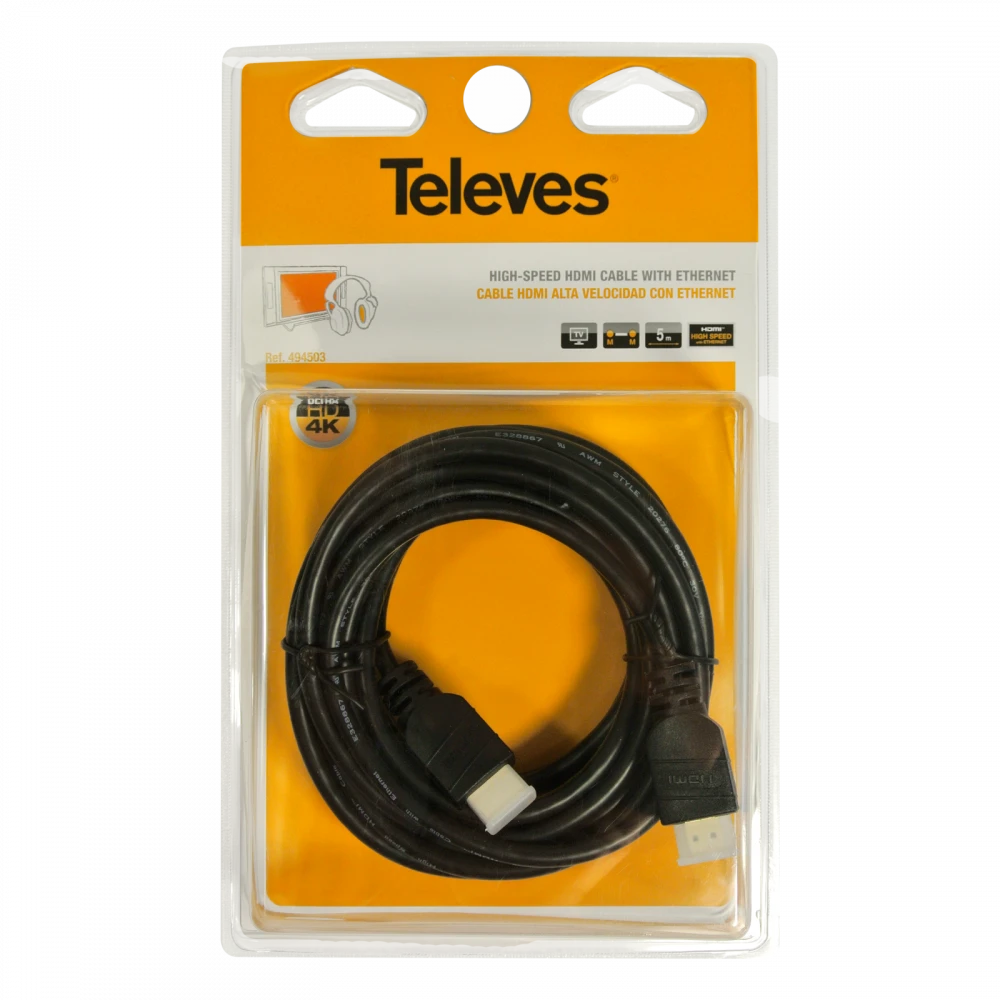 Kabelis HDMI 2.0 Televes ref. 494503 5m 4K
