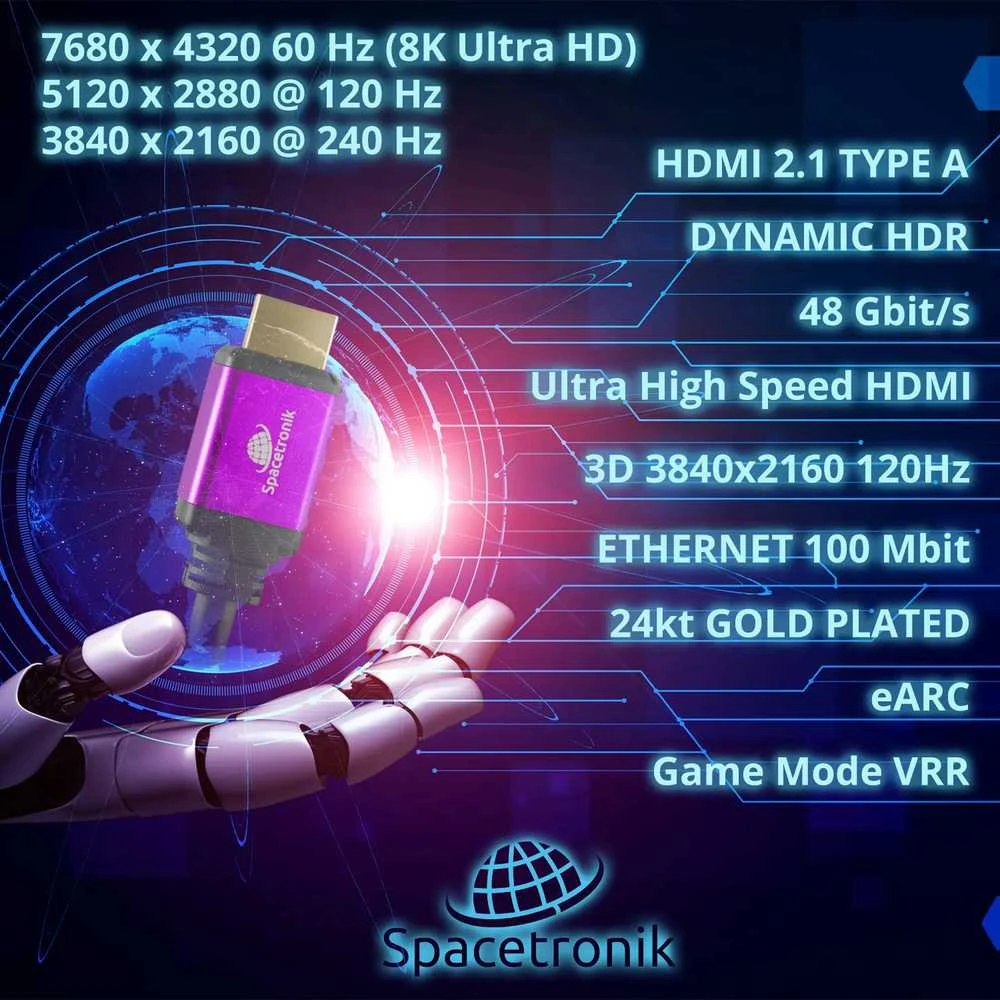 Spacetronik HDMI – HDMI kabelis 1,5 m juodas (5903031025521)