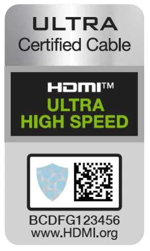 HDMI Ultra High Speed sertifikavimo lipdukas