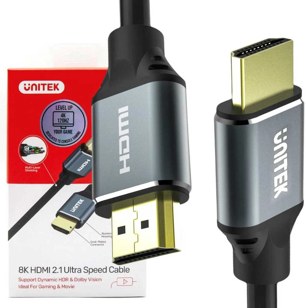 UNITEK C138w kabelis HDMI 2.1 8K 4K120Hz UHD 2m