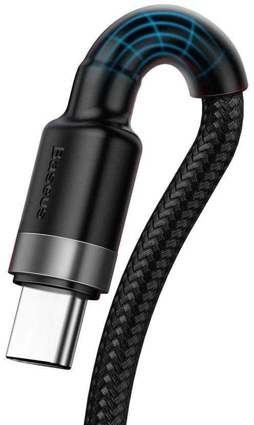 Baseus Cafule USB-C laidas Huawei SuperCharge QC 3.0 5A 1m - Juodas / Pilkas