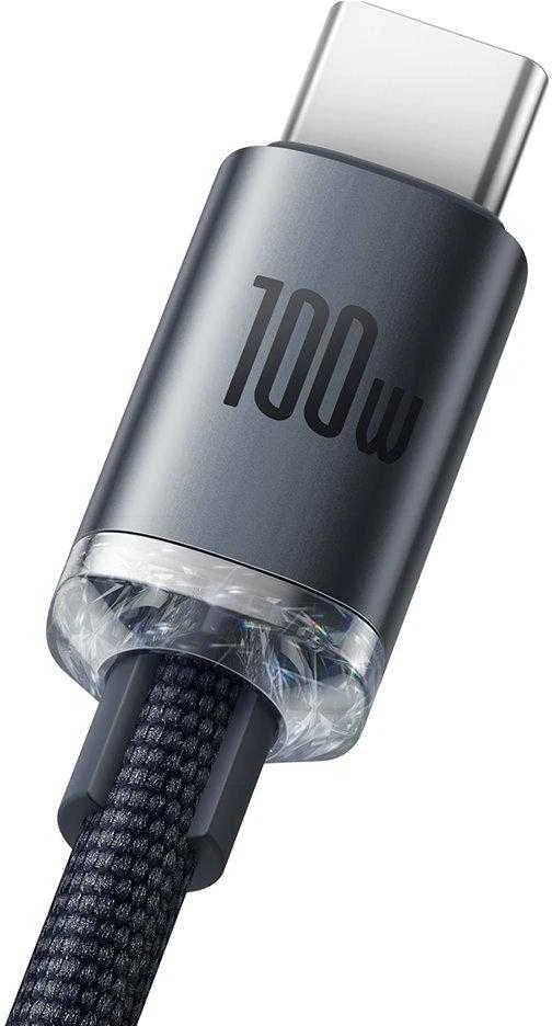 Baseus Crystal USB - USB-C laidas 100W 1.2m - Juodas
