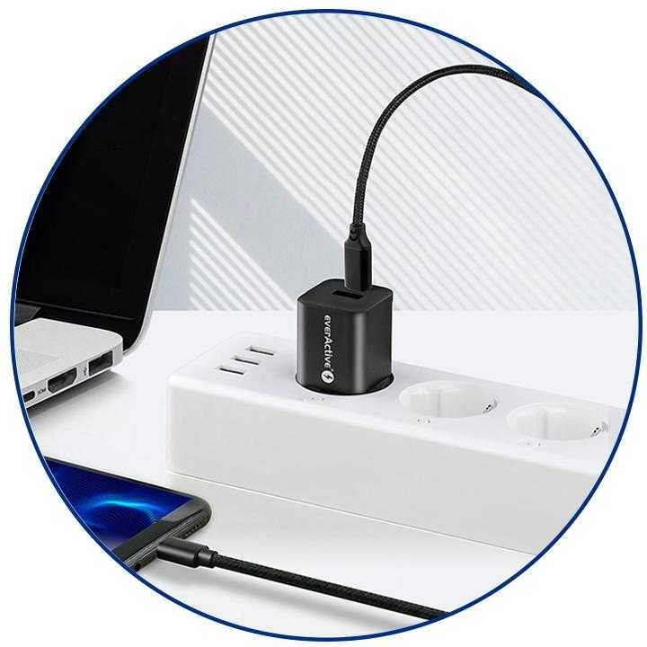 everActive 1m pintas PD kabelis USB-C - USB-C 5A 100W