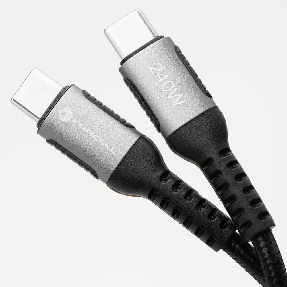 USB C į USB C laidas Forcell F-Energy QC4.0 PD 5A 240W Cafule 0,5 m C263 juodas