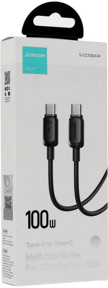 Joyroom Multi-Color Series A14 USB-C / USB-C 60W kabelis 1.2m – juodos spalvos