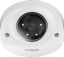 „Dahua Technology Co“ IP kameros kupolas. 4MP 1/2,9 colio CMOS, 2,8 mm, 101° F1.6, 20–25 kadrų per sekundę, IR+LED 30 m, WDR, IVS, IP67, IK10, mikrofonas.