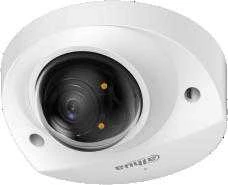 „Dahua Technology Co“ IP kameros kupolas. 4MP 1/2,9 colio CMOS, 2,8 mm, 101° F1.6, 20–25 kadrų per sekundę, IR+LED 30 m, WDR, IVS, IP67, IK10, mikrofonas.