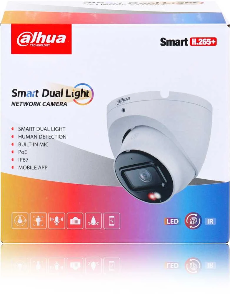 Dahua Kamera IP Camera DAHUA IPC-HDW1639T-A-IL-0280B-S6 Baltas