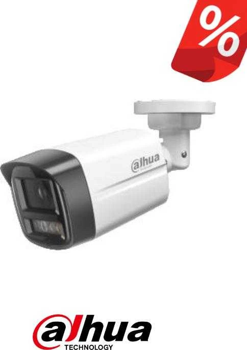 „Dahua Technology Co“ IP kamera, cilindras, 4MP, 1/2.9 colio, 2.8 mm, 94° F1.6, 25 kadrai per sekundę, IR+LED, 30 m, WDR, IVS, IP67, mikrofonas