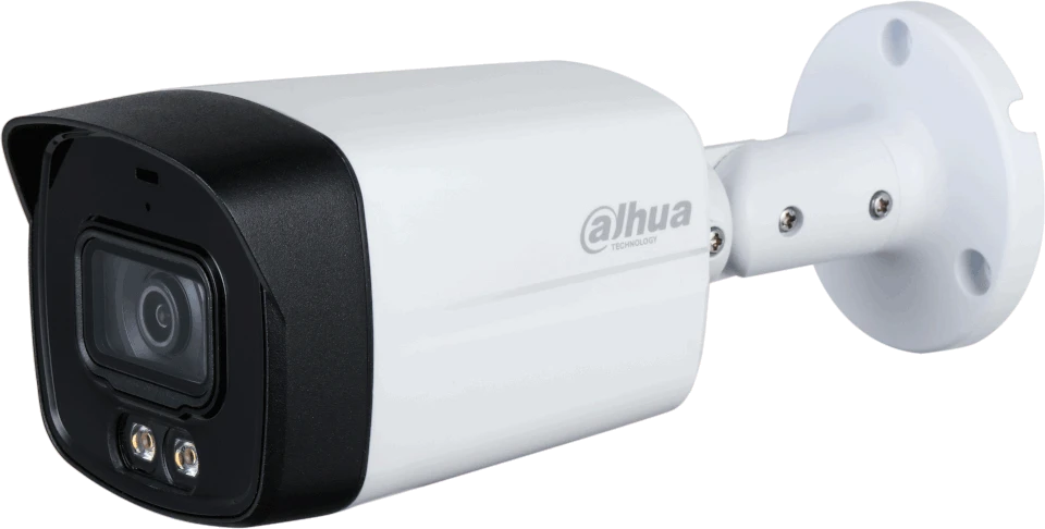 „Dahua Technology Co“ IP kamera, cilindras, 4MP, 1/2.9 colio, 2.8 mm, 94° F1.6, 25 kadrai per sekundę, IR+LED, 30 m, WDR, IVS, IP67, mikrofonas