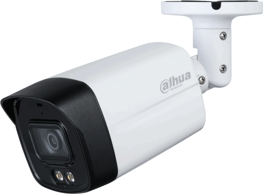„Dahua Technology Co“ IP kamera, cilindras, 4MP, 1/2.9 colio, 2.8 mm, 94° F1.6, 25 kadrai per sekundę, IR+LED, 30 m, WDR, IVS, IP67, mikrofonas
