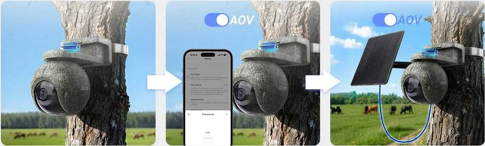 Akumuliatorinė valdoma lauko kamera EZVIZ CS-EB8/SP Ranger, su saulės panele