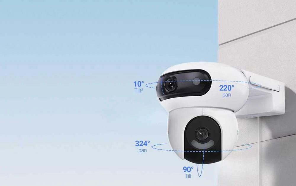 EZVIZ CS-H90 valdoma lauko kamera (4MP+4MP, 2.8mm/6mm, spalvotas naktinis matymas, IP65)