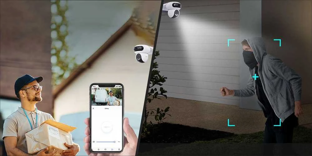 EZVIZ CS-H90 valdoma lauko kamera (4MP+4MP, 2.8mm/6mm, spalvotas naktinis matymas, IP65)