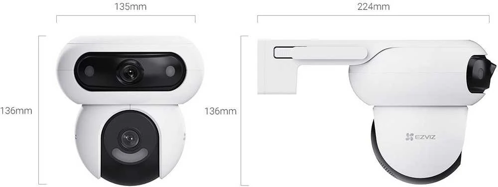 EZVIZ CS-H90 valdoma lauko kamera (4MP+4MP, 2.8mm/6mm, spalvotas naktinis matymas, IP65)