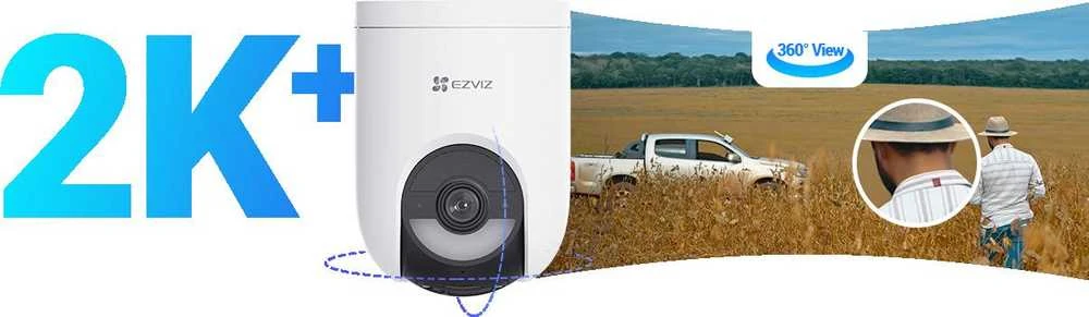 EZVIZ CS-HB8c lauko akumuliatorinė valdoma kamera su saulės panelės komplektu (Type-C, 4 MP, 4 mm)