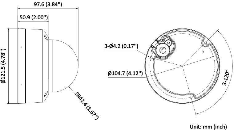 Hikvision kupolas DS-2CD1183G2-LIUF F2.8 (balta, 8 MP, 30 m IR)