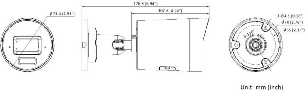 Hikvision Pro Series DS-2CD2063G2-LI2U(2.8MM)(Juodas) apsaugos stebėjimo kamera Kulka (forma) IP apsaugos kamera Vidaus ir lauko 3200 x 1800 pikseliai Lubos / siena