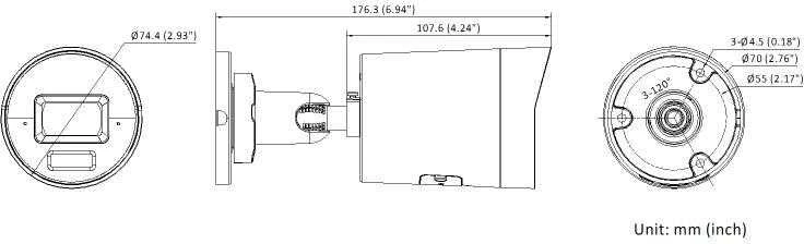 DS-2CD2083G2-LI2U(2.8mm)(Juodas) Kamera IP tubowa 8Mpx Hikvision