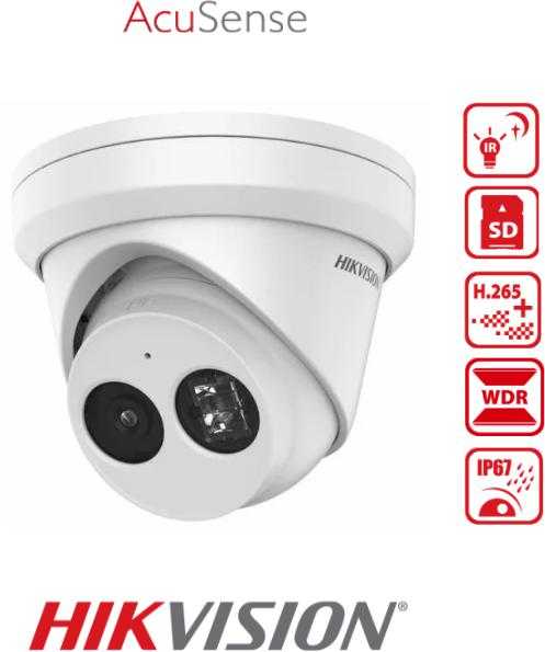 Hikvision | IP kamera | DS-2CD2343G2-I | Kupolas | 4 MP | 2,8 mm | Maitinimas per Ethernet (PoE) | IP67 | H.265, H.265+, H.264, H.264+ | „MicroSD“, maks. 256 GB | Baltas