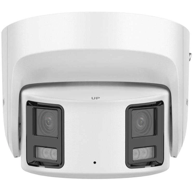 „Hikvision“ kupolinė kamera DS-2CD2346G2P-ISU/SL(C) F2.8 (balta, 4 MP, 30 m. IR, „AcuSense“, panoraminė 180°)