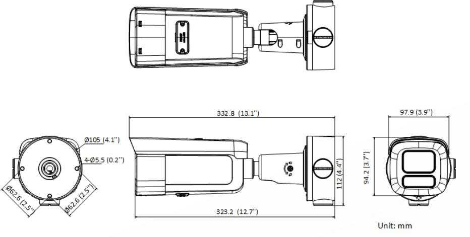 Hikvision Pro Series with AcuSense DS-2CD2T43G2-2LI(2.8MM) apsaugos stebėjimo kamera Kulka (forma) IP apsaugos kamera Lauke 2688 x 1520 pikseliai Lubos / siena
