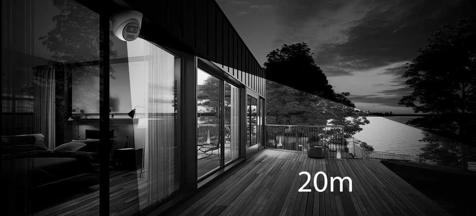 Hikvision „HiLook“ kupolinė kamera IPC-T241H-C F2.8 (4 MP, 104°, IR 20 m, H.265+, IP67, PoE)