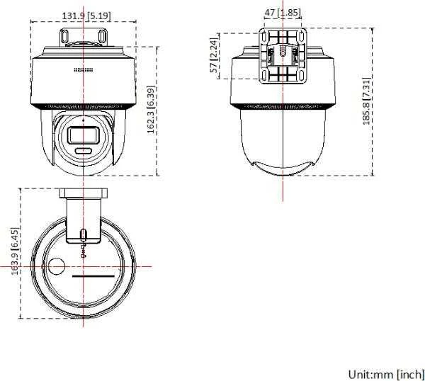 Hikvision „Carruzzo“ IP kamera „Hilook PTZ-N2C600M-DE(2.8mm)(O-STD)“ 6MP išmanusis hibridinis žibintas