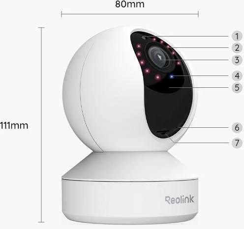 Vidinė apsaugos kamera Reolink E Series E340, baltos spalvos