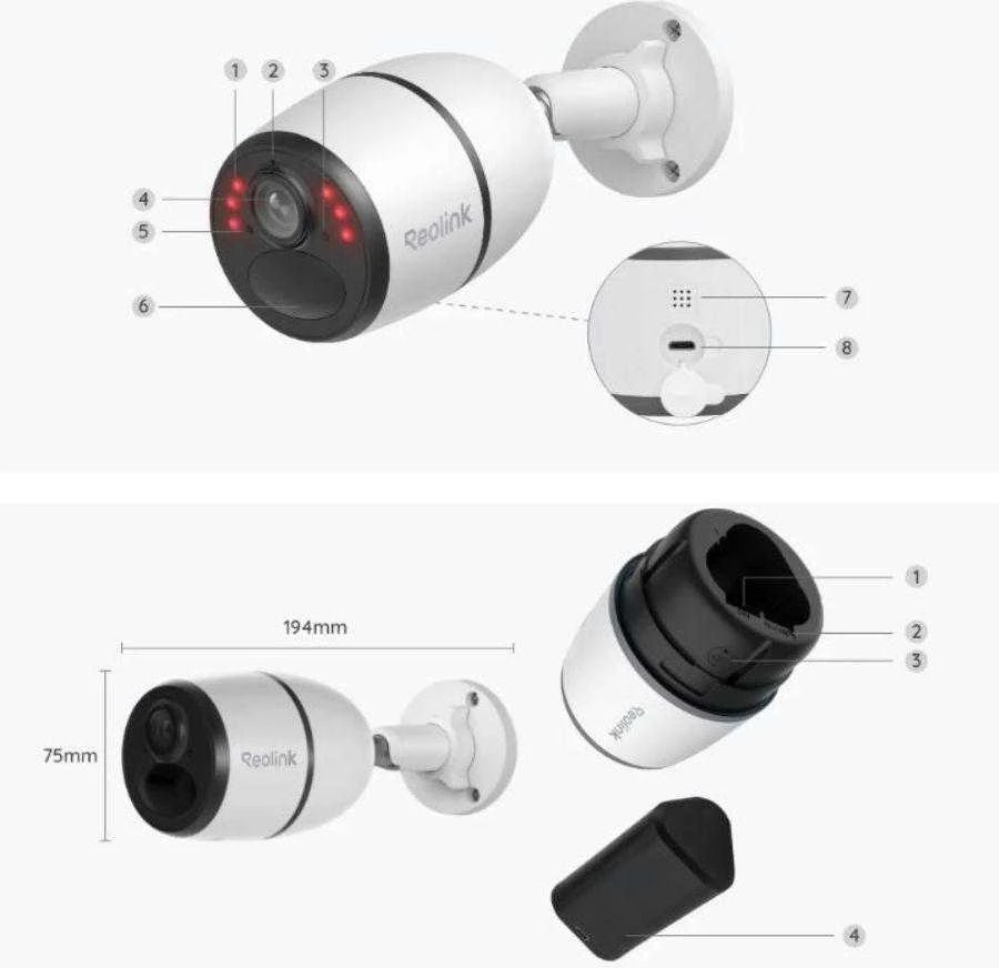 Reolink | 4G LTE belaidė kamera | Go serija G340 | Kulka | 8 MP | Fiksuotas | IP65 | H.265 | „Micro SD“, maks. 128 GB