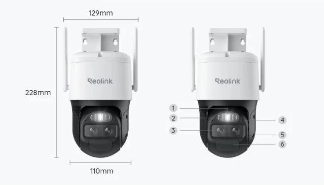 Akumuliatorinė stebėjimo kamera Reolink Trackmix Series G770 4K LTE, balta, su saulės baterijomis, 2 akumuliatoriais