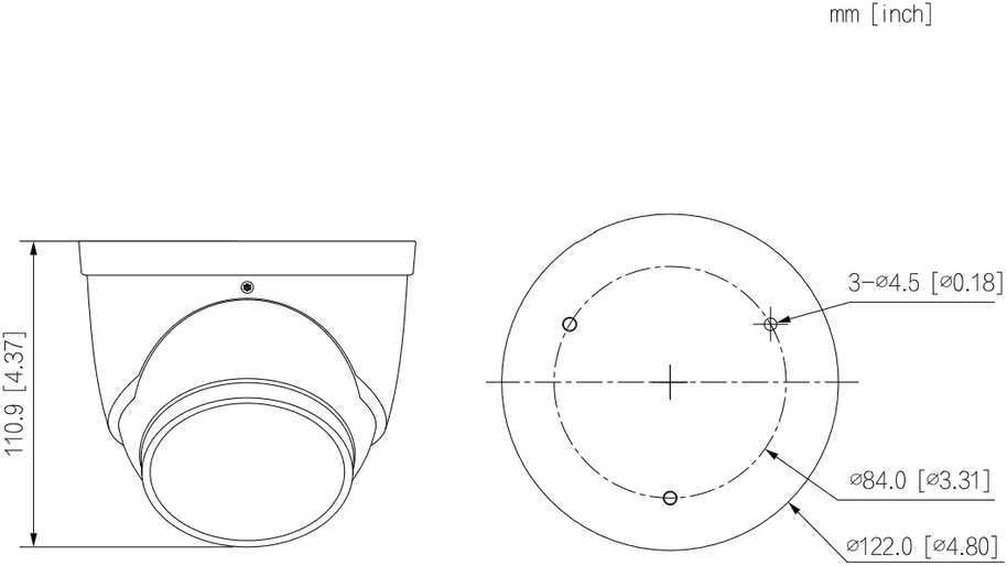 Dahua IP kamera HDW3549HP-AS-PV. 5MP FULL-COLOR. IR LED pašvietimas iki 30m. 2.8mm 97°. SMD, IVS