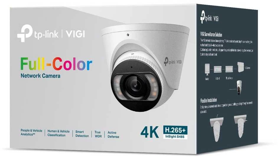 TP-LINK | VIGI 8MP spalvota tinklo kamera | InSight S485 | Bokštelis | 8 MP | 2,8 mm | IP67 | H.265+ | Micro SD, maks. 512 GB