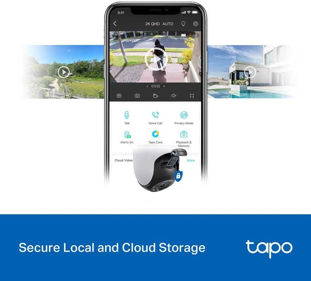 TP-LINK | Pan/Tilt Security Wi-Fi kamera | Tapo C520WS | Kupolas | 4 MP | 3,18 mm/F1,6 | IP66 | H.264 | „MicroSD“, iki 512 GB