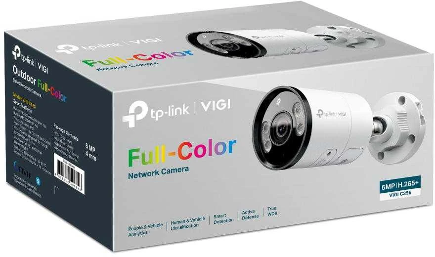 TP-LINK | Visos spalvos Bullet tinklo kamera | VIGI C355 | Kulka | 5 MP | 6 mm | IP67 | H.265+/H.265/H.264+/H.264 | „MicroSD“, maks. 256 GB