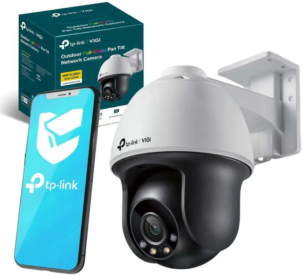 TP-LINK | VIGI 4MP lauko visų spalvų Pan Tilt tinklo kamera | VIGI C540 | Kupolas | 4 MP | 4 mm | IP66 | H.265+/H.265/H.264+/H.264 | MicroSD
