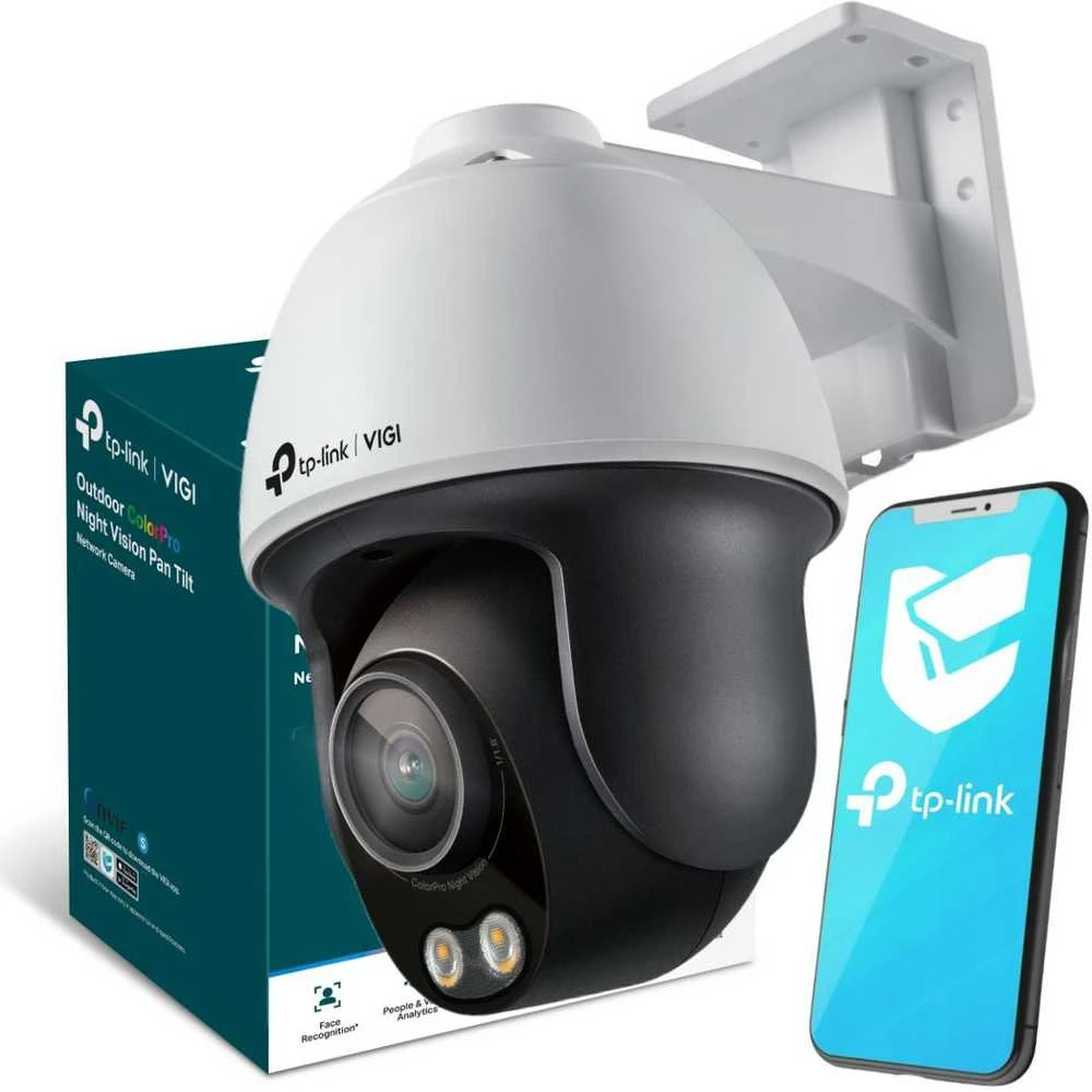 TP-LINK | Tinklo kamera | VIGI 4MP Outdoor ColorPro Night Vision Pan Tilt | Fiksuoto židinio objektyvas | Maitinimas per Ethernet (PoE)