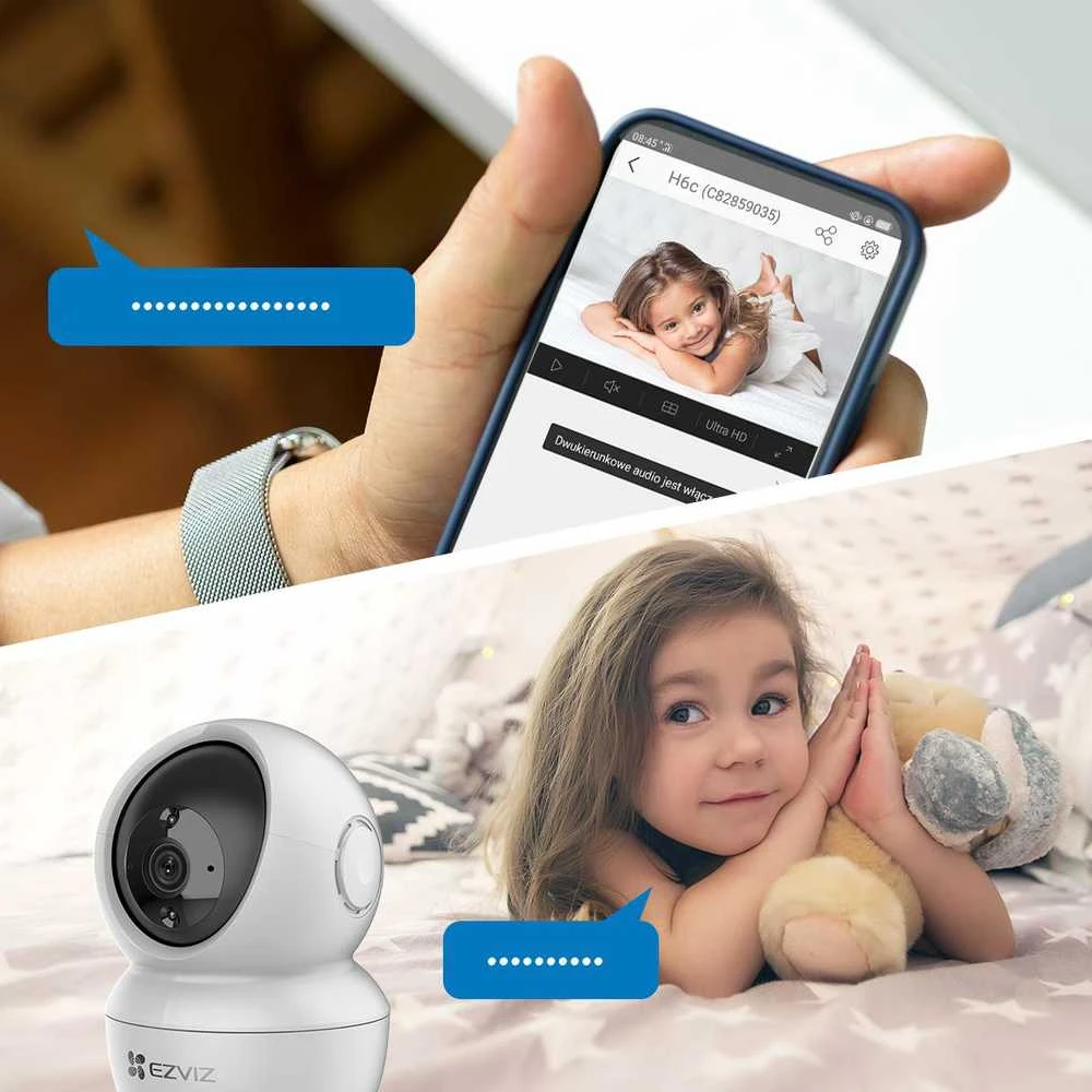 IP Kamera - EZVIZ H6C 2K+ Belaidė Balta Vidinė