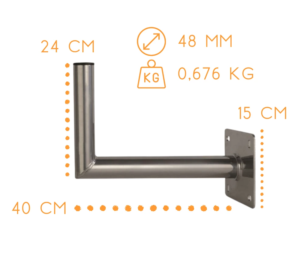 CORAB Kampinis sieninis laikiklis AL USL-48/400-AL aliuminis CORAB 40 cm